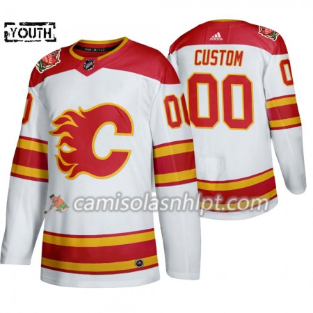 Camisola Calgary Flames Personalizado Adidas 2019 Heritage Classic Branco Authentic - Criança